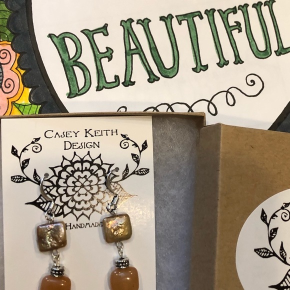 Pearl & Aventurine Earrings - Picture 8 of 8